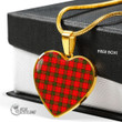 Scottish Adair Tartan Heart Necklace Full Plaid