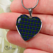 Scottish MacLeod of Harris Modern Tartan Heart Necklace Full Plaid