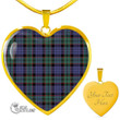 Scottish Fletcher Modern Tartan Heart Necklace Full Plaid