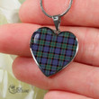 Scottish Fletcher Modern Tartan Heart Necklace Full Plaid