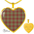 Scottish MacGillivray Hunting Ancient Tartan Heart Necklace Full Plaid