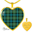 Scottish Ferguson Ancient Tartan Heart Necklace Full Plaid