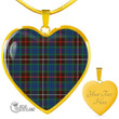 Scottish Fraser Hunting Ancient Tartan Heart Necklace Full Plaid