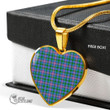 Scottish Pitcairn Hunting Tartan Heart Necklace Full Plaid