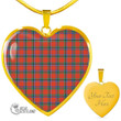 Scottish Sinclair Ancient Tartan Heart Necklace Full Plaid