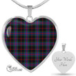 Scottish Nairn Tartan Heart Necklace Full Plaid
