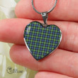 Scottish Watson Ancient Tartan Heart Necklace Full Plaid