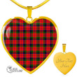 Scottish MacNaughton Modern Tartan Heart Necklace Full Plaid