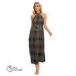 Scottish Buchan Ancient Tartan Wrap Hem Belted Halter Dress Full Plaid