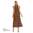 Scottish Forrester Tartan Wrap Hem Belted Halter Dress Full Plaid