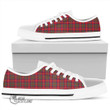Scottish Shaw Red Modern Tartan Low Top Canvas Shoes Full Plaid