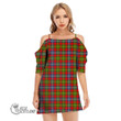 Scottish Forrester Tartan Off Shoulder Cami Dress Full Plaid