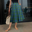 Scottish Lyon Clan Tartan Long Chiffon Skirt Full Plaid