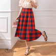 Scottish Fraser Modern Tartan Long Chiffon Skirt Full Plaid