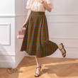 Scottish Seton Hunting Modern Tartan Long Chiffon Skirt Full Plaid