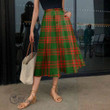 Scottish Menzies Green Modern Tartan Long Chiffon Skirt Full Plaid