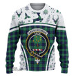Abercrombie Clothing Top - Christmas Deer Tartan Crest Christmas Knitted Ugly Sweater A35