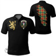 Scottish Buchanan Old Sett Tartan Crest Polo Shirt Scotland In My Bone With Golden Rampant