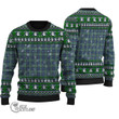 Scottish Leslie Hunting Ancient Tartan Christmas Knitted Ugly Sweater Shiny