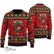 Scottish Burnett Modern Tartan Crest Christmas Knitted Ugly Sweater Shiny