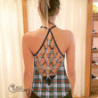 Scottish MacDuff Dress Ancient Tartan Crest Women Criss Cross Tank Top Full Plaid