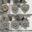 Scottish Douglas Grey Modern Tartan Crest Christmas Ornament Full Plaid