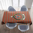 Scottish Morrison Red Ancient Tartan Crest Rectangle Tablecloth Full Plaid