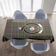 Scottish Shaw Green Modern Tartan Crest Rectangle Tablecloth Full Plaid