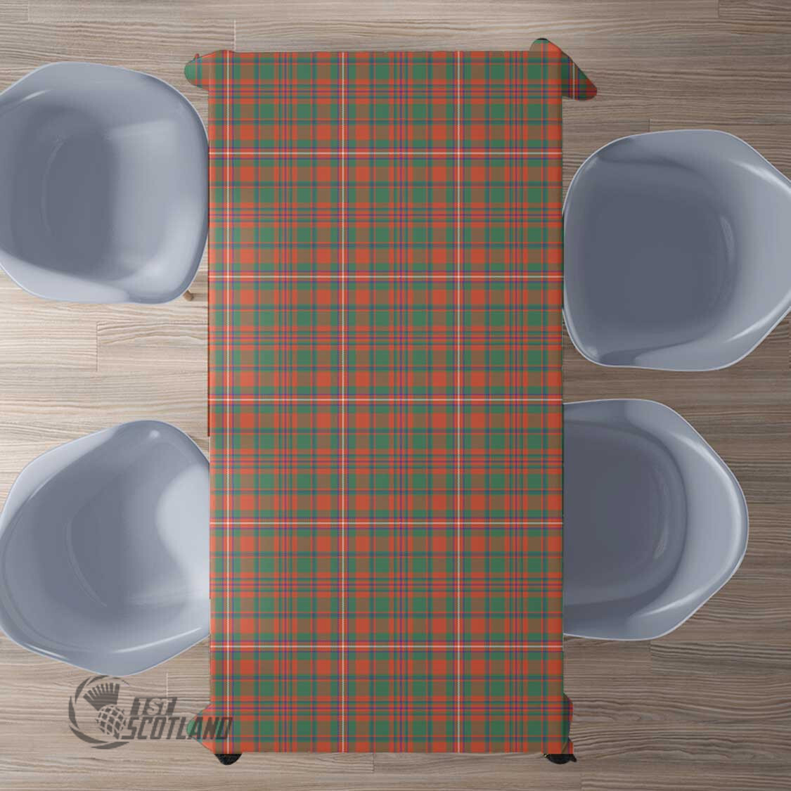 Scottish MacKinnon Ancient Tartan Rectangle Tablecloth Full Plaid