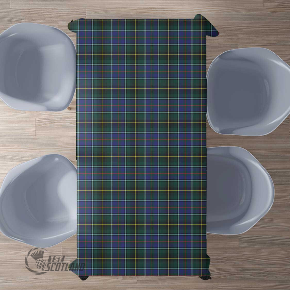 Scottish MacInnes Modern Tartan Rectangle Tablecloth Full Plaid