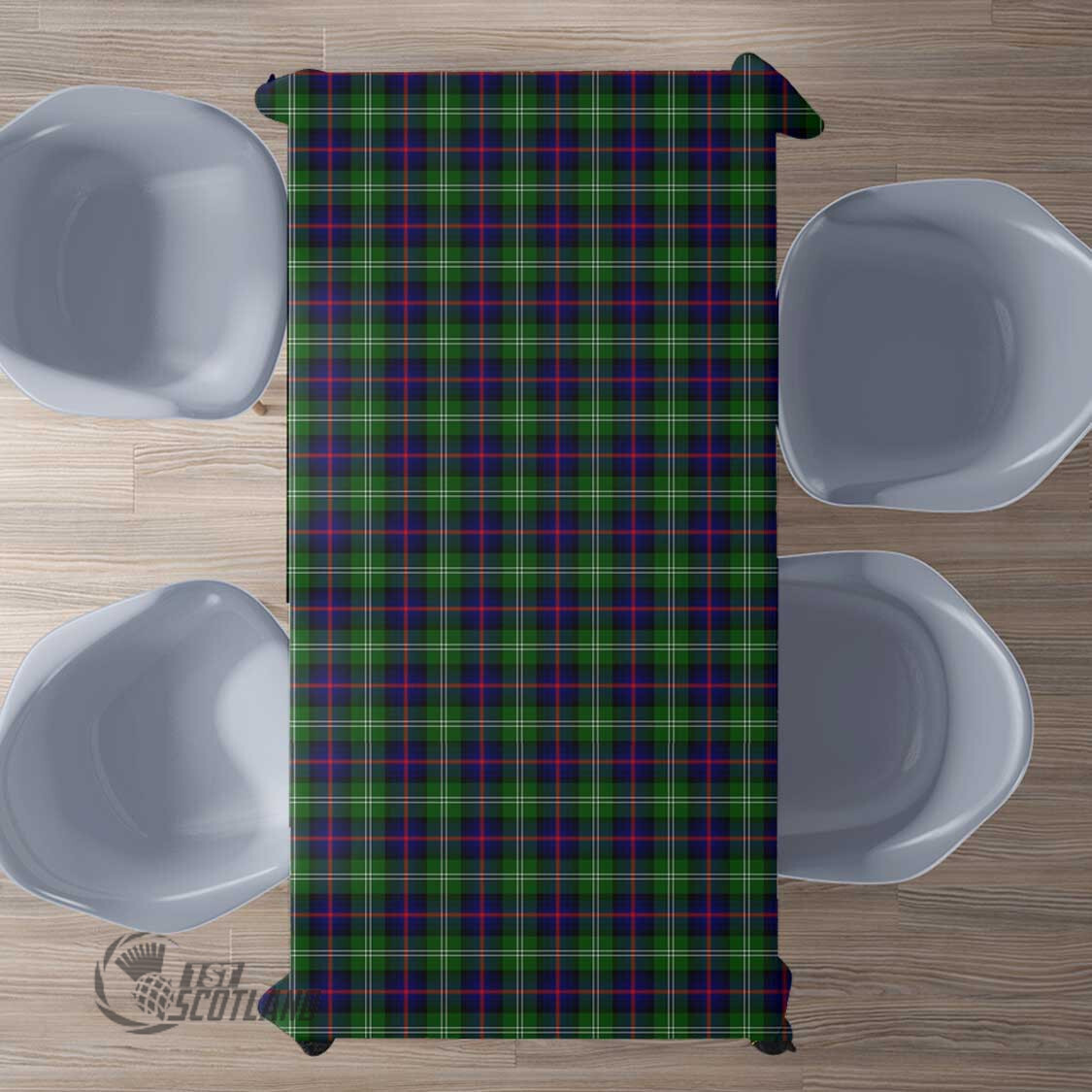 Scottish Sutherland Modern Tartan Rectangle Tablecloth Full Plaid