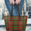 Scottish Ainslie Tartan Leather Tote Bag Full Plaid