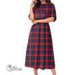MacLachlan Modern Women Dress - Full Plaid Tartan Elastic Waist Dress A7