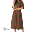 Drummond Clan Women Dress - Full Plaid Tartan Elastic Waist Dress A7