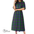 Shaw Modern Women Dress - Full Plaid Tartan Elastic Waist Dress A7