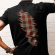 Davidson Dress Dancers Clothing Top - Scotland In My Bone With Golden Rampant Tartan Crest Polo Shirt T5