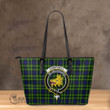Campbell of Breadalbane Modern Bag - Full Plaid Tartan Crest Leather Tote Bag A7