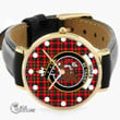 Innes Modern Tartan Black Stitched Leather Watch T35