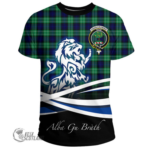 Abercrombie Clothing Top - Lion Rampant Scotland Forever Tartan Crest T-Shirt A35