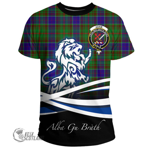 Adam Clothing Top - Lion Rampant Scotland Forever Tartan Crest T-Shirt A35