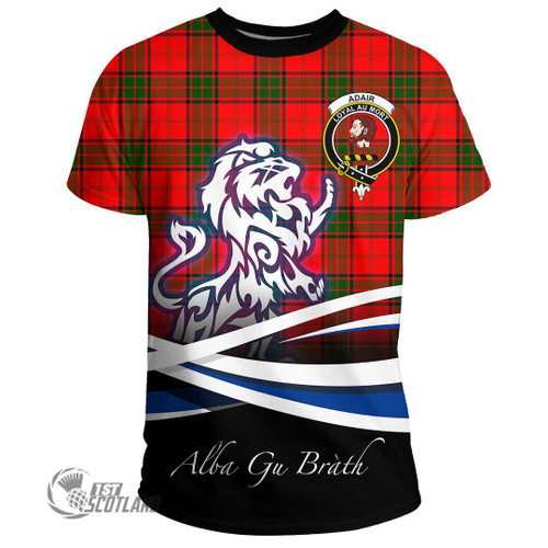Adair Clothing Top - Lion Rampant Scotland Forever Tartan Crest T-Shirt A35