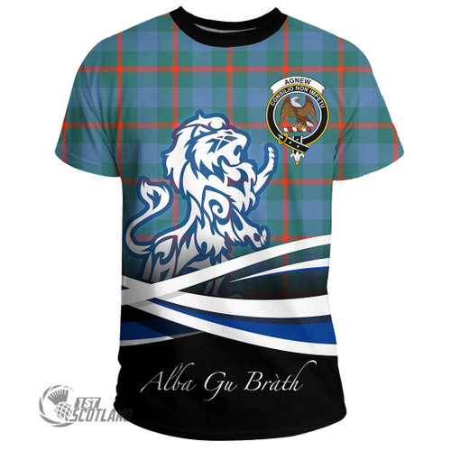Agnew Ancient Clothing Top - Lion Rampant Scotland Forever Tartan Crest T-Shirt A35