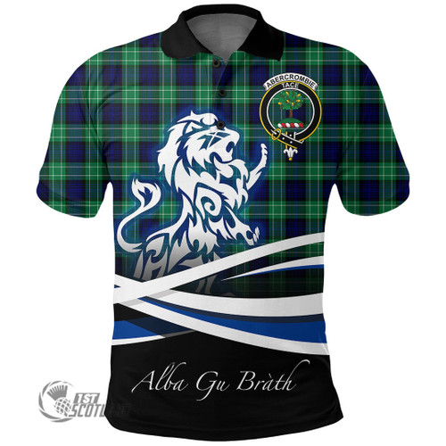 Abercrombie Clothing Top - Lion Rampant Scotland Forever Tartan Crest Polo Shirt A35