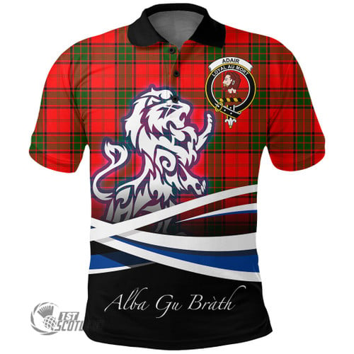 Adair Clothing Top - Lion Rampant Scotland Forever Tartan Crest Polo Shirt A35