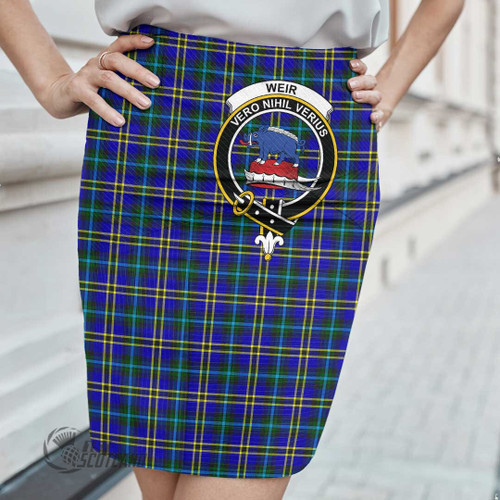 Weir Modern Women Skirt - Full Plaid Tartan Crest Fitted Skirt A7