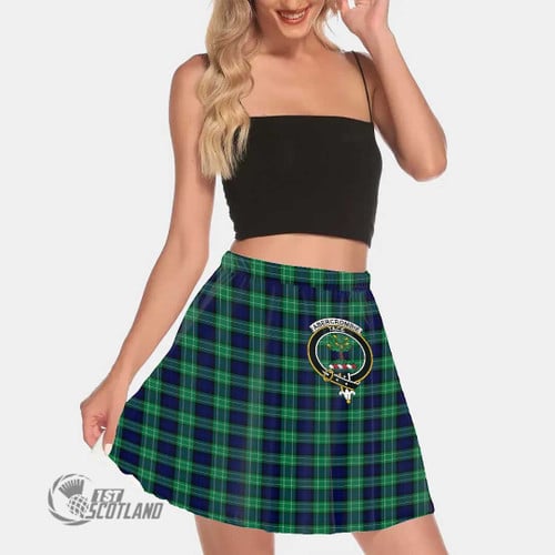 Abercrombie Women Skirt - Full Plaid Tartan Crest Flared Skirt A7