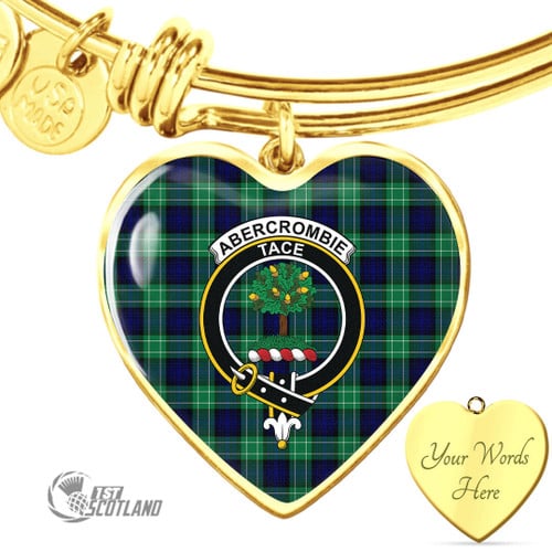 Abercrombie Jewelry - Full Plaid Tartan Crest Heart Bangle A7