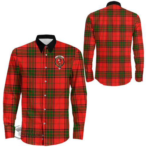 Adair Clothing Top - Full Plaid Tartan Crest Long Sleeve Button Shirt A7