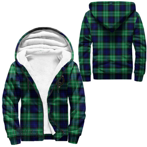 Abercrombie Jacket - Full Plaid Tartan Crest Sherpa Hoodie A7