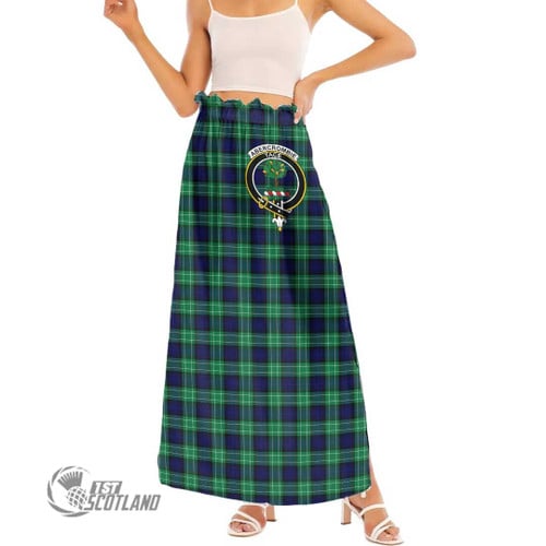 Abercrombie Women Skirt - Full Plaid Tartan Crest Side Split Long Skirt A7